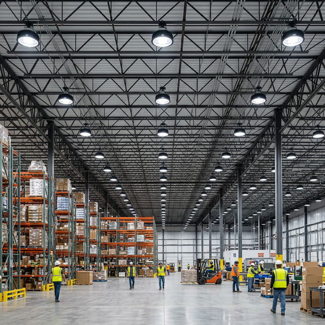 Yüksek tavan endüstriyel aydınlatma montajı