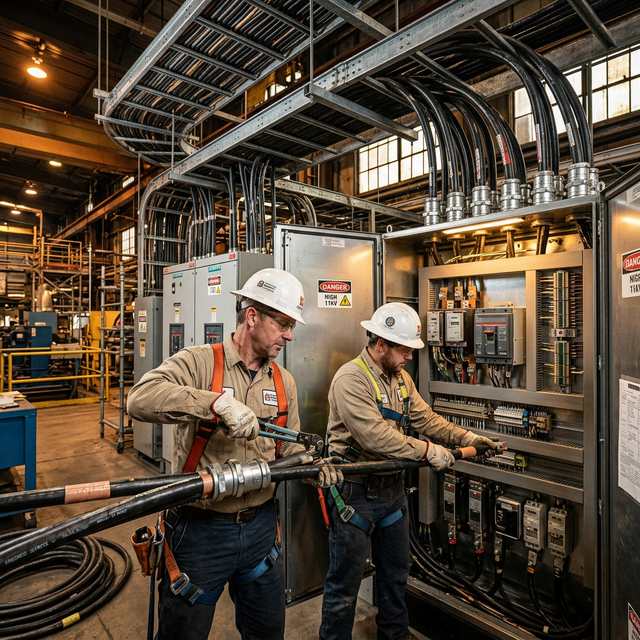 Ağır sanayi elektrik hattı çekilmesi